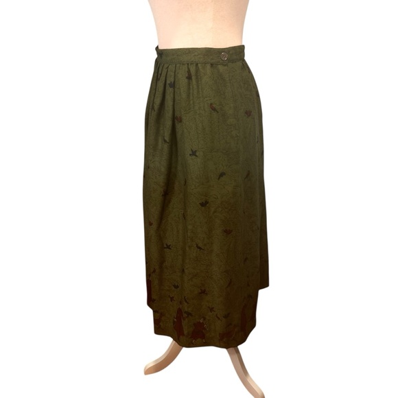 Vintage midi skirt Womens size 6 cottagecore folkcore peasant boho artsy green - Picture 14 of 16